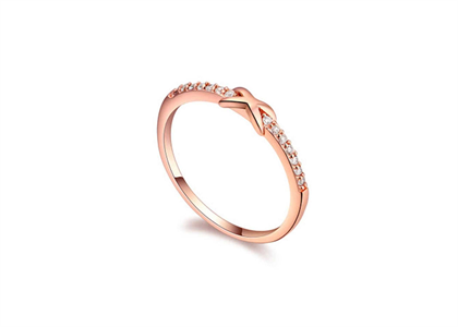 Rose Gold plated CZ Studded Delicate Ring